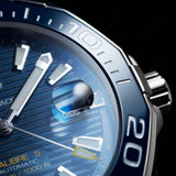 Tag Heuer Aquaracer Calibre 5 Automatic Blue Dial Blue Rubber Strap Watch for Men - WAY201B.FT6150 Authentic Buy Shop Now