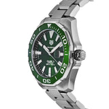 Tag Heuer Aquaracer Calibre 5 Green Dial Silver Steel Strap Watch for Men - WAY201S.BA0927 Authentic Buy Shop Now
