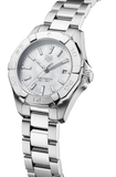 Tag Heuer Aquaracer Quartz Mother of Pearl White Dial Silver Steel Strap Watch for Women - WBD1411.BA0741 Authentic Buy Shop Now