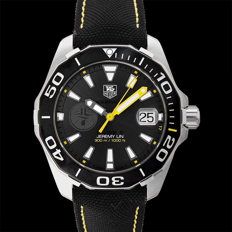 Tag Heuer Aquaracer Jeremy Lin Special Edition Grey Dial Black Nylon Strap Watch for Men - WAY211F.FC6362 Authentic Buy Shop Now