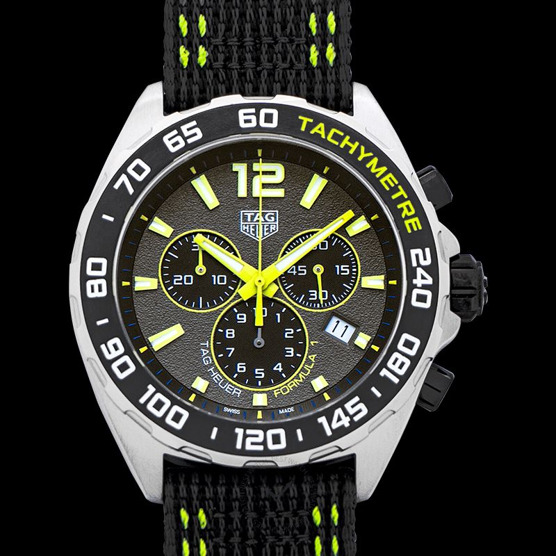 Tag Heuer Formula 1 Chronograph Grey Dial Black Nylon Strap Watch for Men - CAZ101AG.FC8304 Authentic Buy Shop Now