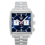 Tag Heuer Monaco Automatic Chronograph Blue Dial Silver Steel Strap Watch for Men - CBL2111.BA0644 Authentic Buy Shop Now