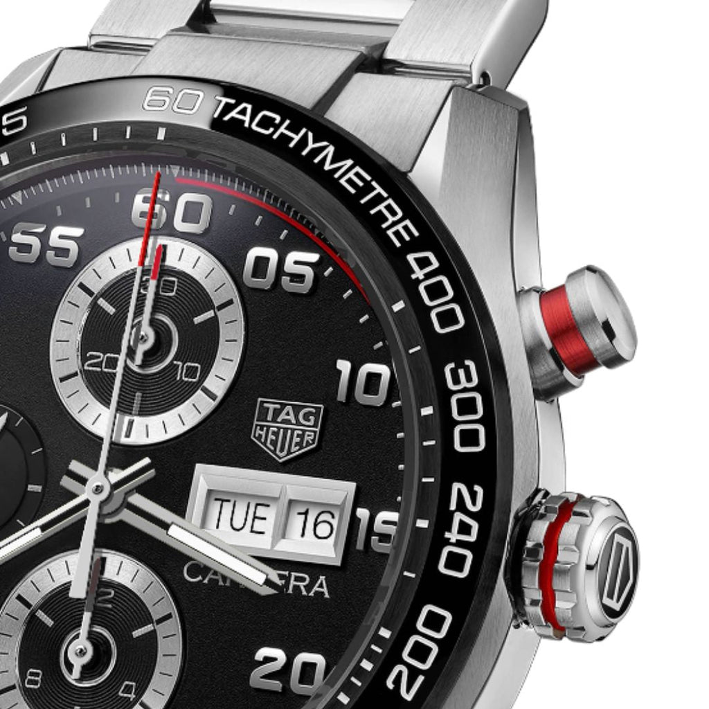 Tag Heuer Carrera Chronograph Black Dial Silver Steel Strap Watch for Men - CBN2A1AA.BA0643 Authentic Buy Shop Now