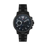 Tommy Hilfiger London Chronograph Black Dial Black Steel Strap Watch for Men - 1791529 Authentic Buy Shop Now