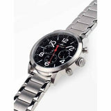 Tommy Hilfiger Jake Chronograph Black Dial Silver Steel Strap Watch for Men - 1791234 Authentic Buy Shop Now