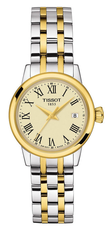 Tissot Classic Dream Lady Gold Dial Two Tone Steel Strap Watch For Women - T129.210.22.263.00 Authentic Buy Shop Now