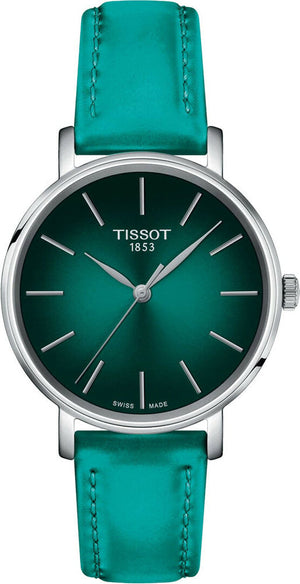 Tissot Everytime Lady Green Dial Green Leather Strap Watch for Women - T143.210.17.091.00 Authentic Buy Shop Now