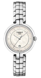 Tissot T Lady Flamingo Diamonds White Dial Silver Steel Strap Watch For Women - T094.210.11.116.01 Authentic Buy Shop Now