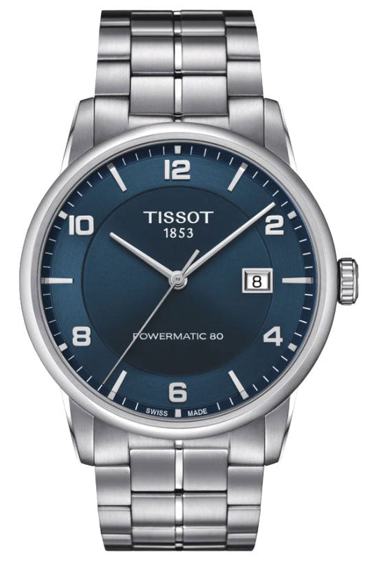 Tissot Luxury Powermatic 80 Blue Dial Silver Steel Strap Watch For Men - T086.407.11.047.00 Authentic Buy Shop Now