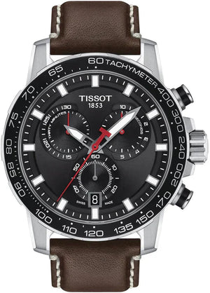 Tissot Supersport Chrono Black Dial Brown Leather Strap Watch for Men - T125.617.16.051.01 Authentic Buy Shop Now