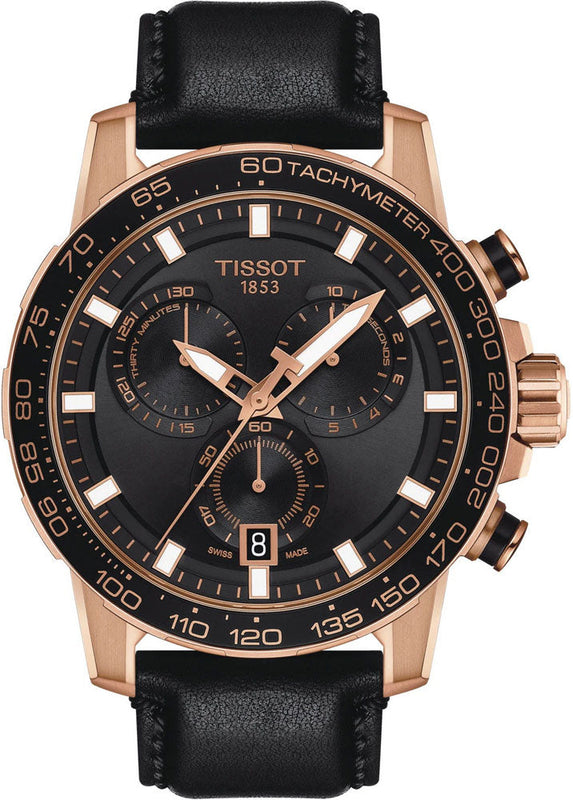 Tissot Supersport Chrono Black Dial Black Leather Strap Watch for Men - T125.617.36.051.00 Authentic Buy Shop Now