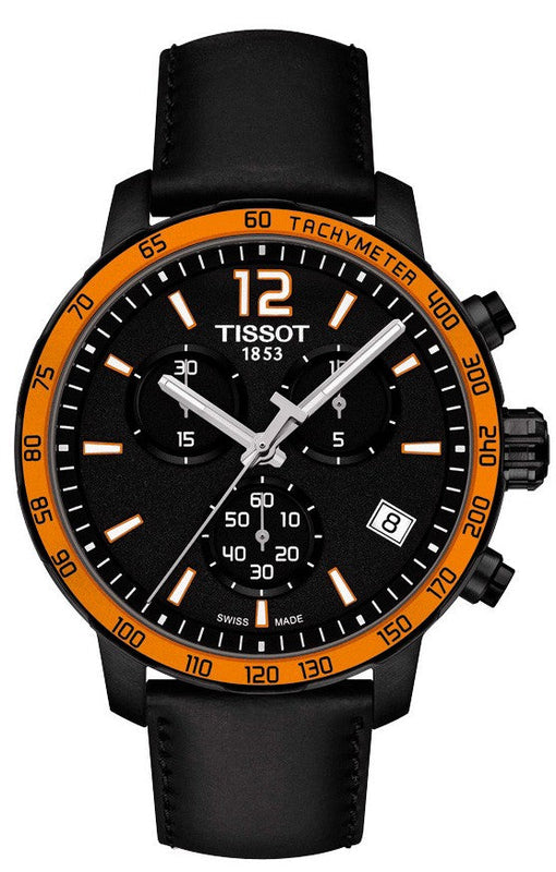 Tissot T Sport Quickster Chronograph Black Dial Black Rubber Strap Watch For Men - T095.417.36.057.01 Authentic Buy Shop Now