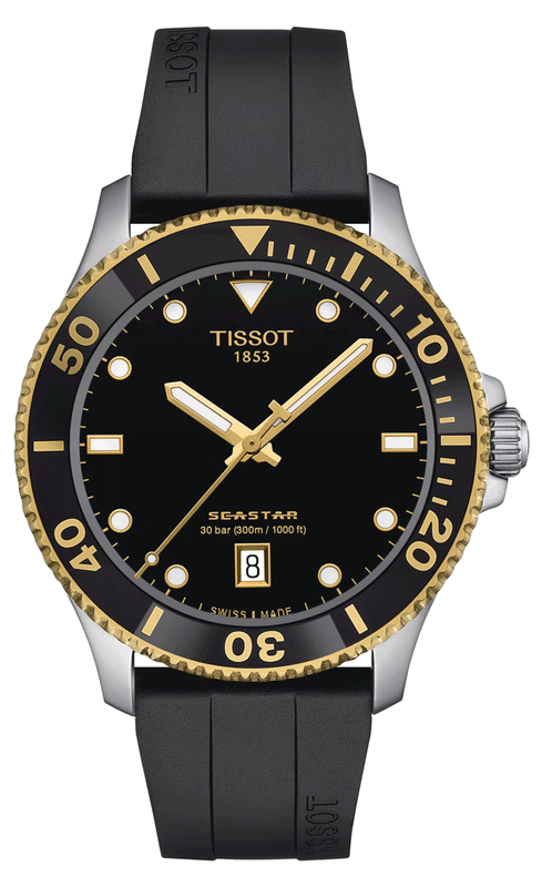 Tissot Seastar 1000 Black Dial Black Rubber Strap Watch For Men - T120.410.27.051.00 Authentic Buy Shop Now