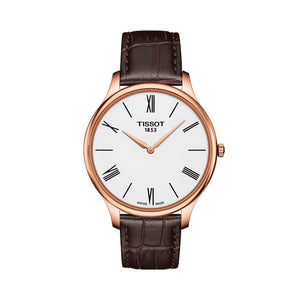Tissot Tradition 5.5 White Dial Brown Leather Strap Watch for Men - T063.409.36.018.00 Authentic Buy Shop Now