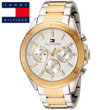 Tommy Hilfiger Hudson Chronograph White Dial Two Tone Steel Strap Watch For Men - 1791226 Authentic Buy Shop Now