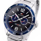 Tommy Hilfiger Erik Chronograph Blue Dial Silver Steel Strap Watch for Men - 1791366 Authentic Buy Shop Now