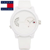 Tommy Hilfiger Denim White Dial White Rubber Strap Watch for Men - 1791558 Authentic Buy Shop Now