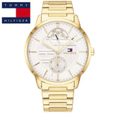 Tommy Hilfiger Hunter White Dial Gold Steel Strap Watch for Men - 1791609 Authentic Buy Shop Now