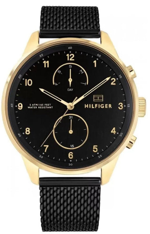 Tommy Hilfiger Chase Quartz Black Dial Black Mesh Bracelet Watch for Men - 1791580 Authentic Buy Shop Now