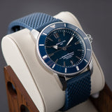 Breitling Superocean Heritage II B20 44mm Blue Dial Blue Rubber Strap Mens Watch - AB2030161C1S1 Authentic Buy Shop Now