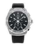 Tag Heuer Aquaracer Chronograph Black Dial Black Rubber Strap Watch for Men - CAY1110.FT6041 Authentic Buy Shop Now