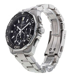 Tag Heuer Aquaracer Quartz Chronograph Black Dial Silver Steel Strap Watch for Men - CAY111A.BA0927 Authentic Buy Shop Now