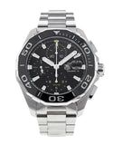 Tag Heuer Aquaracer Calibre 16 Day-Date Black Dial Silver Steel Strap Watch for Men - CAY211A.BA0927 Authentic Buy Shop Now