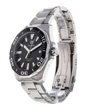 Tag Heuer Aquaracer Quartz Black Dial Silver Steel Strap Watch for Men - WAY101A.BA0746 Authentic Buy Shop Now