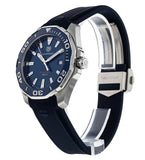 Tag Heuer Aquaracer Quartz Blue Dial Blue Rubber Strap Watch for Men - WAY101C.FT6153 Authentic Buy Shop Now