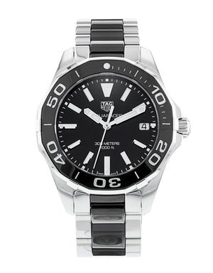 Tag Heuer Aquaracer Quartz Black Dial Two Tone Steel Strap Watch for Men - WAY131A.BA0913 Authentic Buy Shop Now