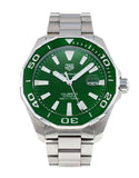 Tag Heuer Aquaracer Calibre 5 Green Dial Silver Steel Strap Watch for Men - WAY201S.BA0927 Authentic Buy Shop Now