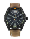 Tag Heuer Aquaracer 300 Calibre 5 Automatic Black Dial Brown Nylon Strap Watch for Men - WAY208C.FC6383 Authentic Buy Shop Now