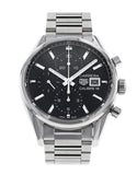 Tag Heuer Carrera Automatic Chronograph Black Dial Silver Steel Strap Watch for Men - CBK2110.BA0715 Authentic Buy Shop Now
