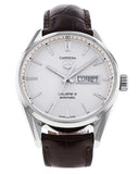 Tag Heuer Carrera Calibre 5 Automatic White Dial Brown Leather Strap Watch for Men - WAR201B.FC6291 Authentic Buy Shop Now