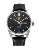 Tag Heuer Carrera Calibre 5 Automatic Black Dial Black Leather Strap Watch for Men - WAR201C.FC6266 Authentic Buy Shop Now