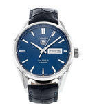 Tag Heuer Carrera Calibre 5 Automatic Blue Dial Blue Leather Strap Watch for Men - WAR201E.FC6292 Authentic Buy Shop Now