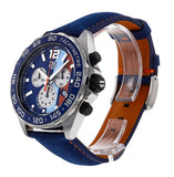 Tag Heuer Formula 1 Gulf Edition Blue Dial Blue Leather Strap Watch for Men - CAZ101N.FC8243 Authentic Buy Shop Now