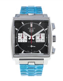 Tag Heuer Monaco Automatic Chronograph Black Dial Silver Steel Strap Watch for Men - CBL2113.BA0644 Authentic Buy Shop Now