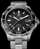 Tag Heuer Aquaracer Caliber 5 Automatic Black Dial Silver Steel Strap Watch for Men - WAK2110.BA0830 Authentic Buy Shop Now