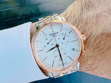 Tissot Carson Premium Chronograph White Dial Two Tone Steel Strap Watch For Men - T122.417.22.011.00 Authentic Buy Shop Now