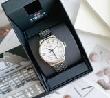 Tissot Chemin Des Tourelles Powermatic 80 Rubies Mother of Pearl Dial Silver Steel Strap Watch For Women - T099.207.11.113.00 Authentic Buy Shop Now