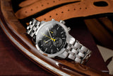Tissot PRC 200 Chronograph Black Dial Silver Steel Strap Watch For Men - T114.417.11.057.00 Authentic Buy Shop Now