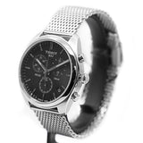 Tissot PR 100 Chronograph Black Dial Silver Mesh Bracelet Watch For Men - T101.417.11.051.01 Authentic Buy Shop Now