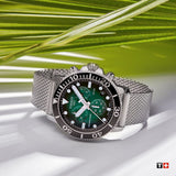 Tissot Seastar 1000 Chronograph Green Dial Silver Mesh Bracelet Watch For Men - T120.417.11.091.00 Authentic Buy Shop Now