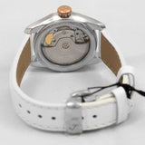 Tissot T-Classic Powermatic 80 Mother of Pearl Silver Dial White Leather Strap Watch For Women - T108.208.26.117.00 Authentic Buy Shop Now