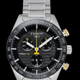 Tissot PRS 516 Chronograph Black Dial Silver Steel Strap Watch For Men - T100.417.11.051.00 Authentic Buy Shop Now