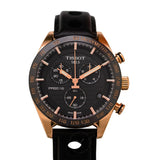 Tissot PRS 516 Chronograph Black Dial Black Leather Strap Watch For Men - T100.417.36.051.00 Authentic Buy Shop Now