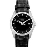 Tissot T Trend Couturier Diamonds Black Dial Black Leather Strap Watch for Women - T035.210.66.051.00 Authentic Buy Shop Now