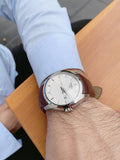 Tissot T Classic Couturier Chronograph White Dial Brown Leather Strap Watch For Men - T035.410.16.031.00 Authentic Buy Shop Now