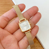 Tissot Lovely Square Silver Dial Gold Mesh Bracelet Watch For Women - T058.109.33.031.00 Authentic Buy Shop Now